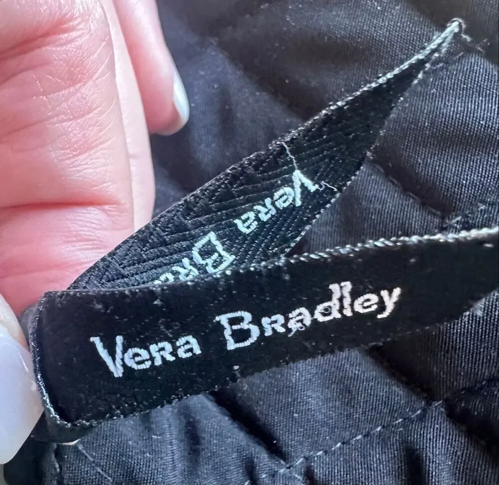 Vera Bradley Black quilted make up bag